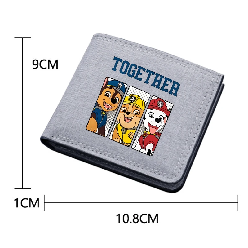 Paw Patrols Canvas Wallet Chase Marshall Short Folding Purse Cartoon Rubble Boy Card Holder Kids Coin Case Birthday Gifts