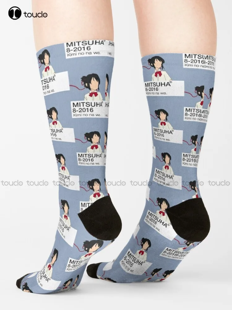 

Mitsuha Miyamizu - Your Name | Kimi No Na Wa. Socks Mens Socks Size Personalized Custom 360° Digital Print Gift Harajuku Retro