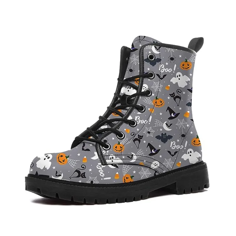 Grappige Vrouwen Schoen 2023 Nieuwe Enkellaars Mode Halloween Cosplay Casual Schoenen Lage Hak Vrouwen Sneakers Plus Size Pompoen Korte Laars