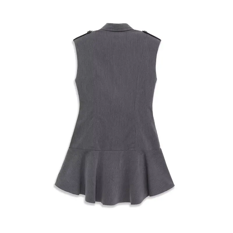 Feminino verão sem mangas acolchoado ombro em camadas decoração mini vestido moda casual wear streetwear na moda festa outfit