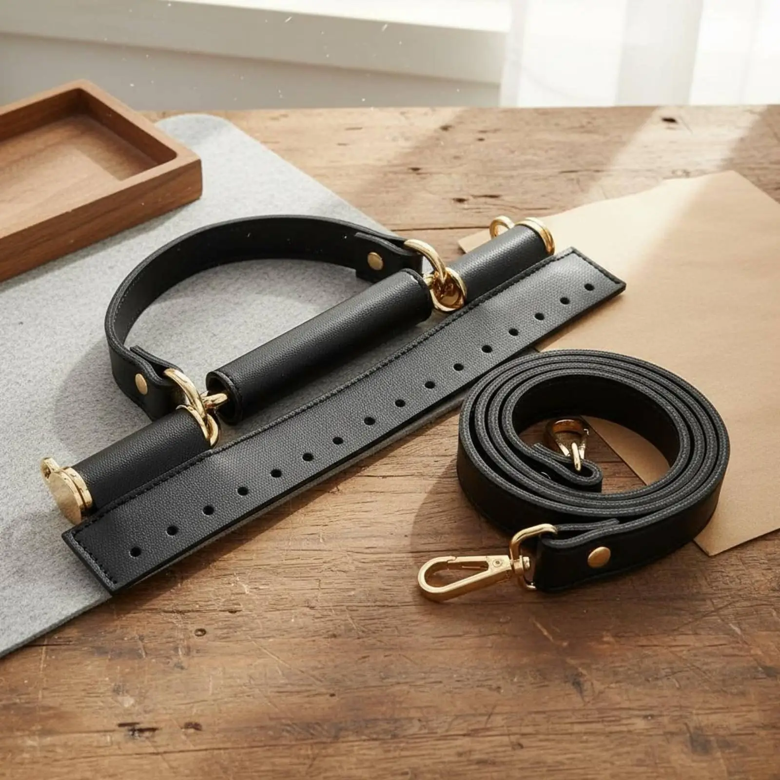 Korean Style Adjustable Crossbody Purse Strap Set for Women Woven Handle with Metal Clasp DIY Fashion Accessory