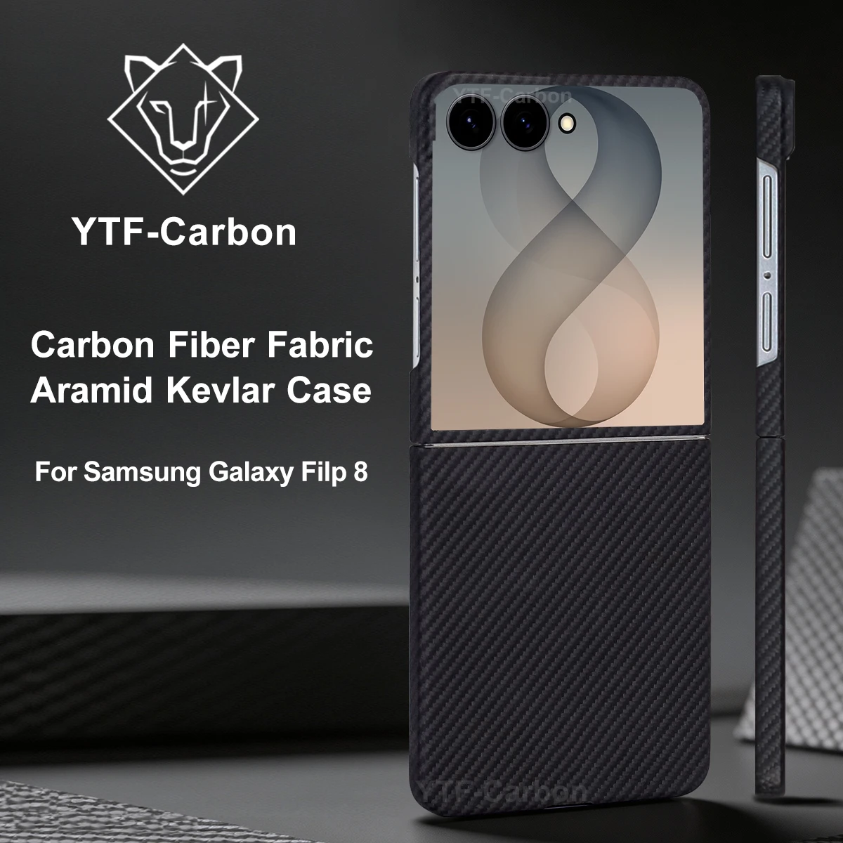 YTF For Samsung Galaxy Z Flip8 Aramid Fiber phone case for magnetic Z Flip7 Thin Luxury Z Flip 8 cover protective Kevlar case