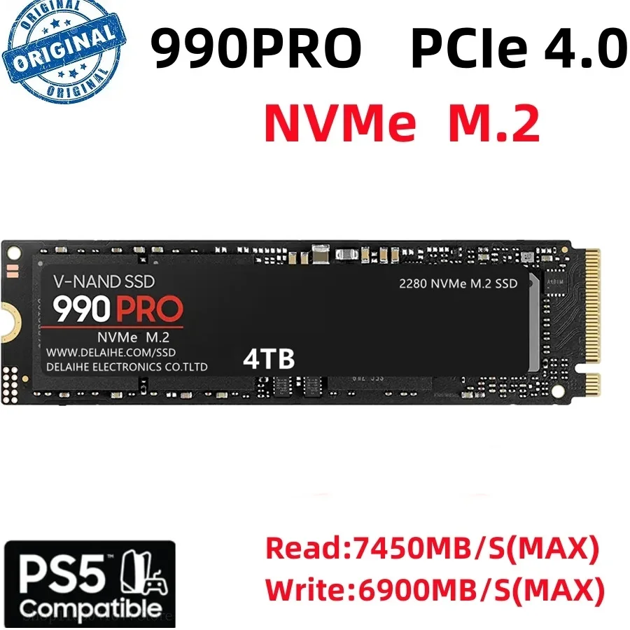 SSD high speed 990 PRO PCIe 4.0 NVMe M.2 2280 1TB 2TB 4TB SSD Internal Solid State Hard Drive For Laptop PC PS5 128GB