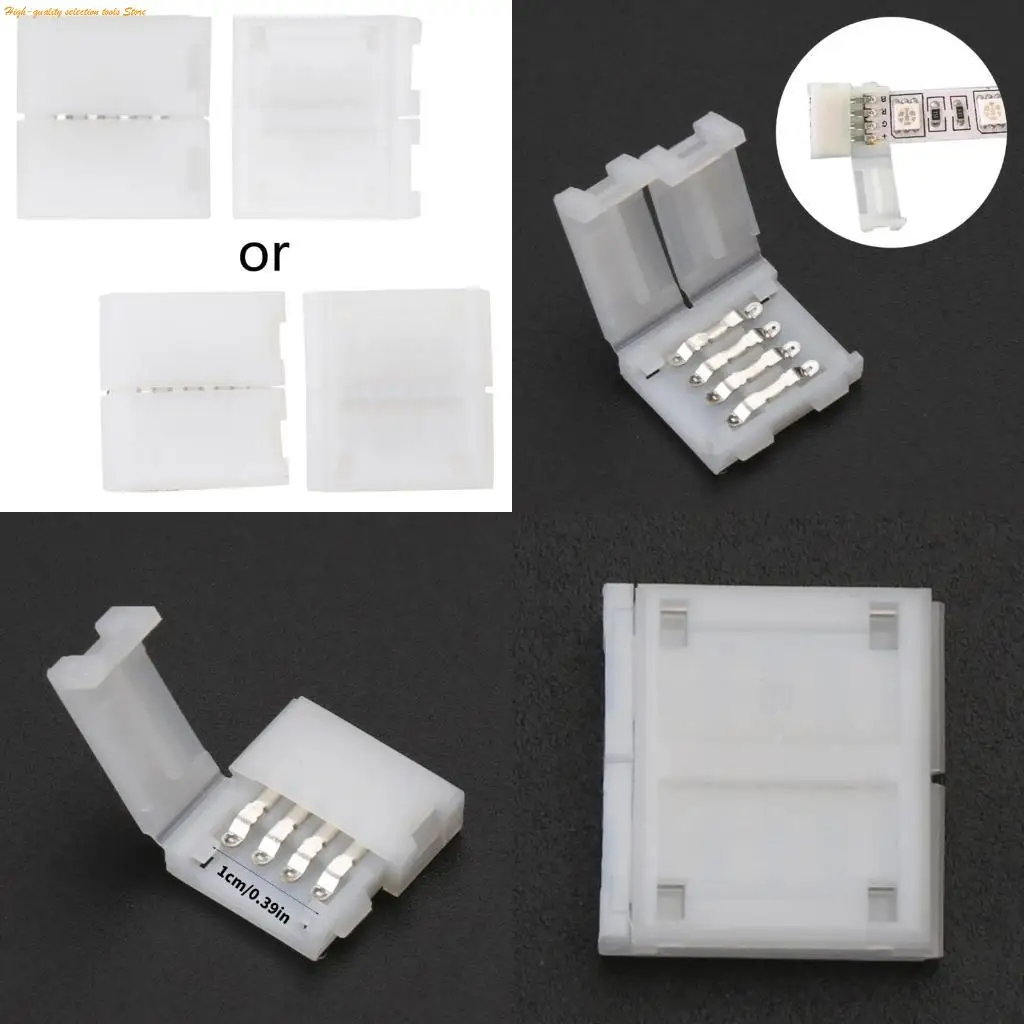 203Fはんだクリップオンカプラーコネクタ4ピン10mm 5050 RGB LEDストリップライト