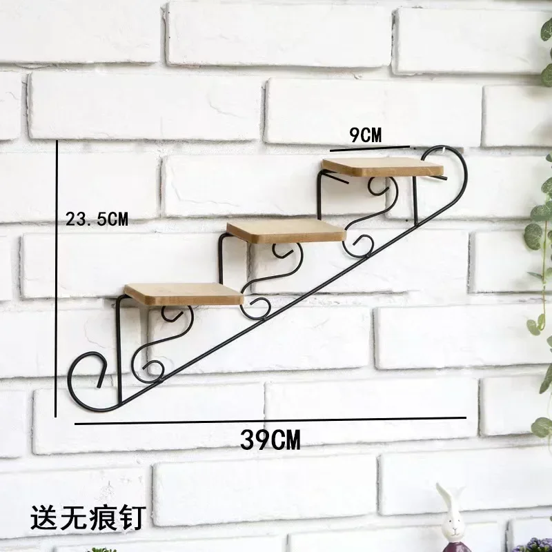 Retro Staircase Decorative Frame Wall Plant Flower Pot Tray Garden Decoracion Wall Hanging Flower Shelf Mount Home Accessories