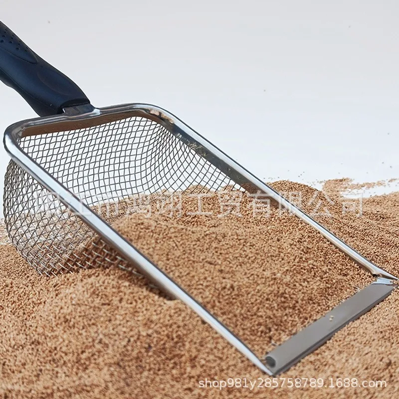 Pet Cleaning Tools Stainless Steel Feces Shovel Net Cat Litter Shovel Reptiles Lizard Sand Shovel Mesh Screen Fecal Spoon