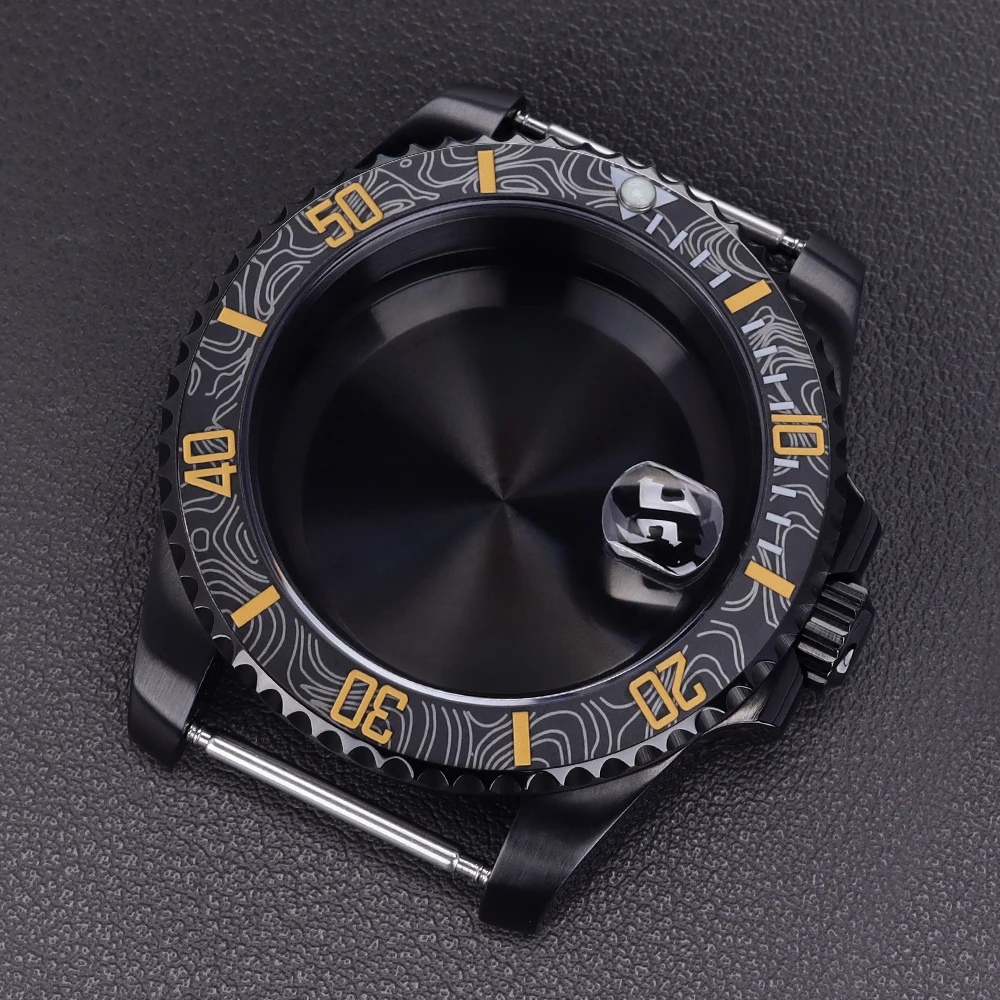 40mm High-Quality SUB Black NH35 watch case Sapphire Glass 120 Click Men's Case For NH35 NH36 NH34 Miyota 8215 Eta 2824 Movement
