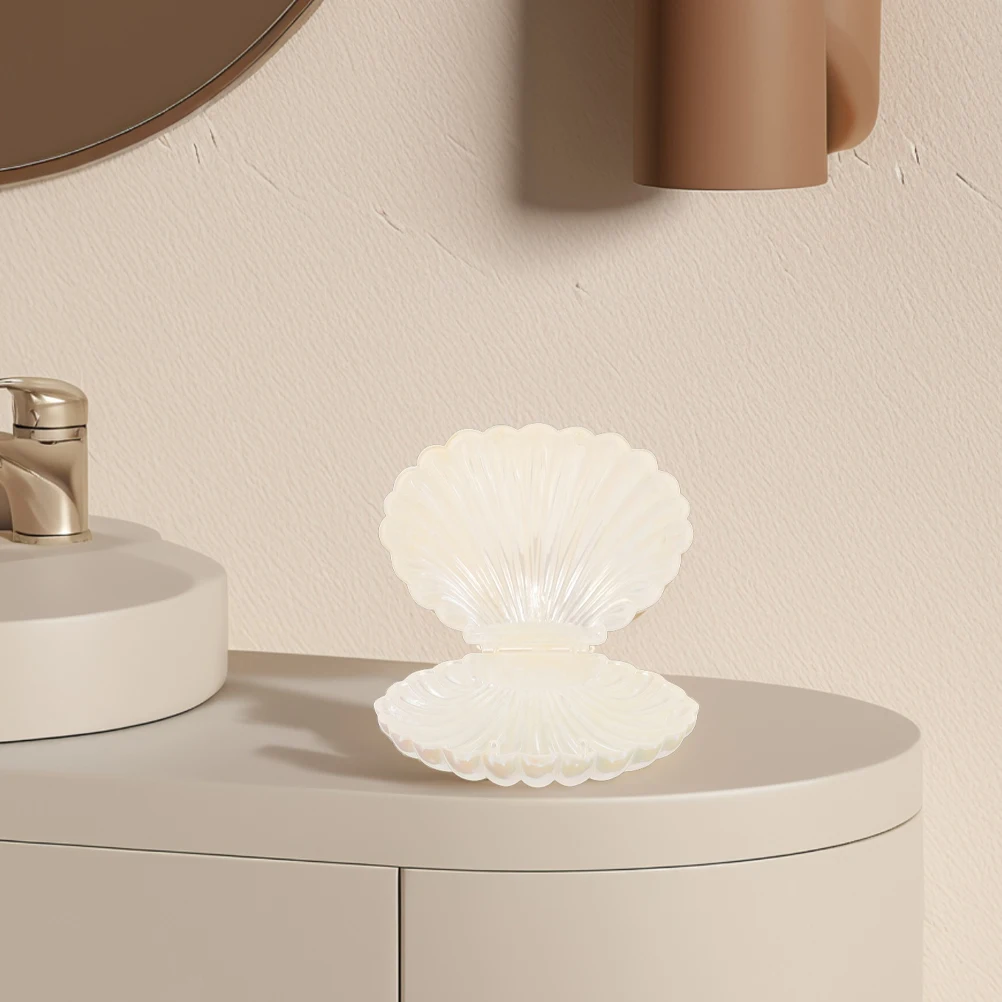 

2Pcs Shell Jewelry Box Seashell Design Storage Tray Desktop Decor Plastic Dish Key Holder Bracelet Organizer Earring Display