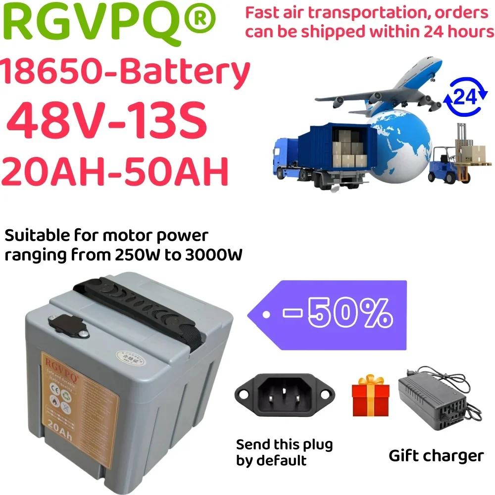 

Air fast transportation，48V60AH，Full capacity，Send within 24 hours，New 18650 lithium battery，Suitable for motors under 3000W
