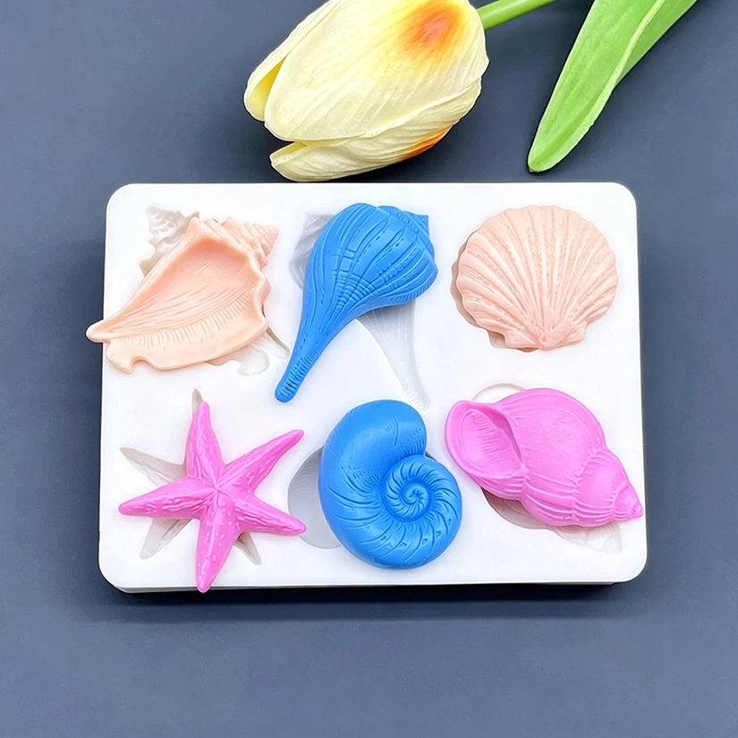 Muschel Muschel Seestern Ozean Silikonform Sugarcraft Schokolade Cupcake Backform Fondant Kuchen Dekorieren Werkzeuge – Detail 2