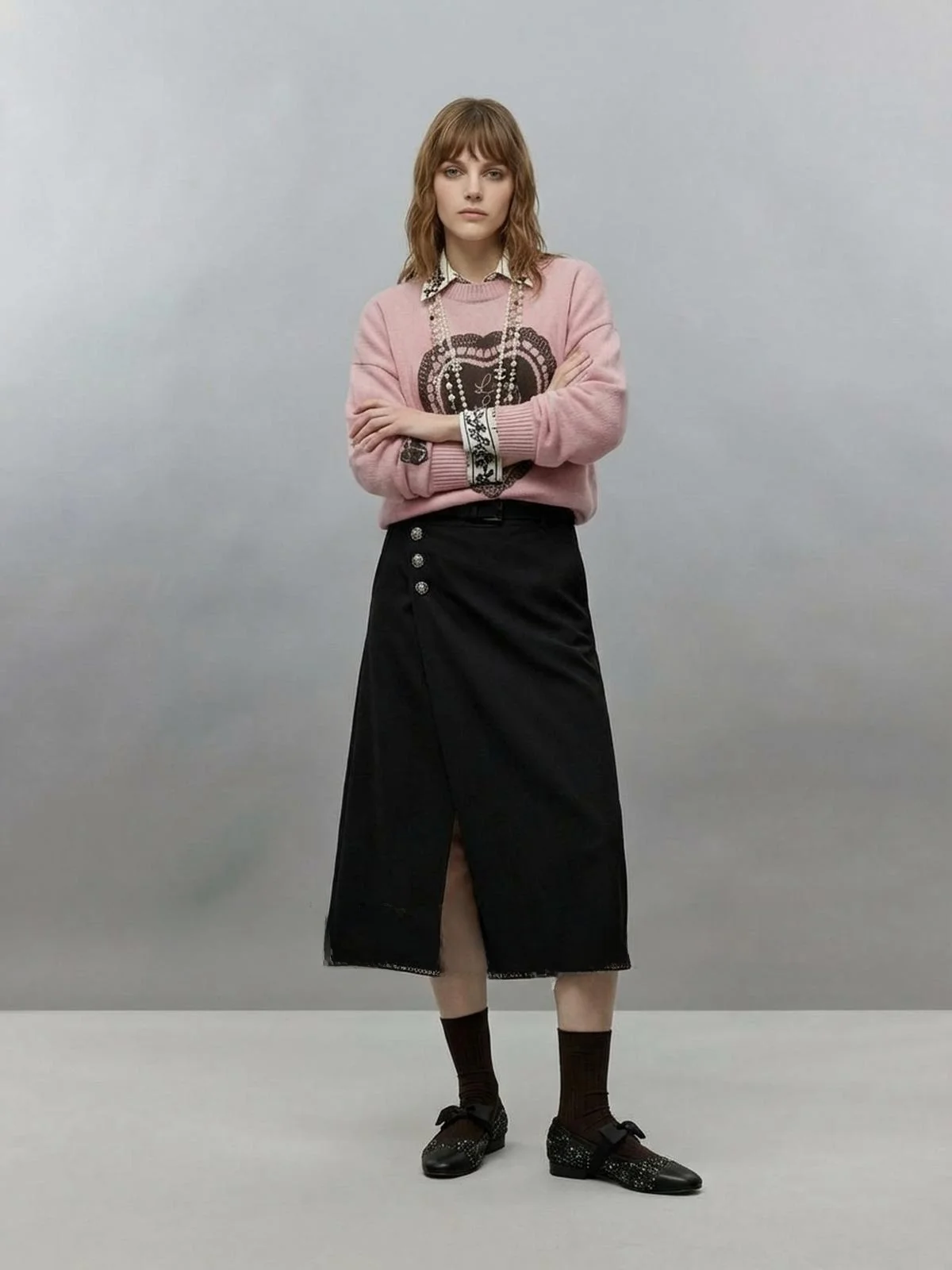 

Красный свободный женский свитер с принтом U×LAB, осенне-зимняя новинка, повседневный, длинный рукав, с узором в виде сердца, для подростков