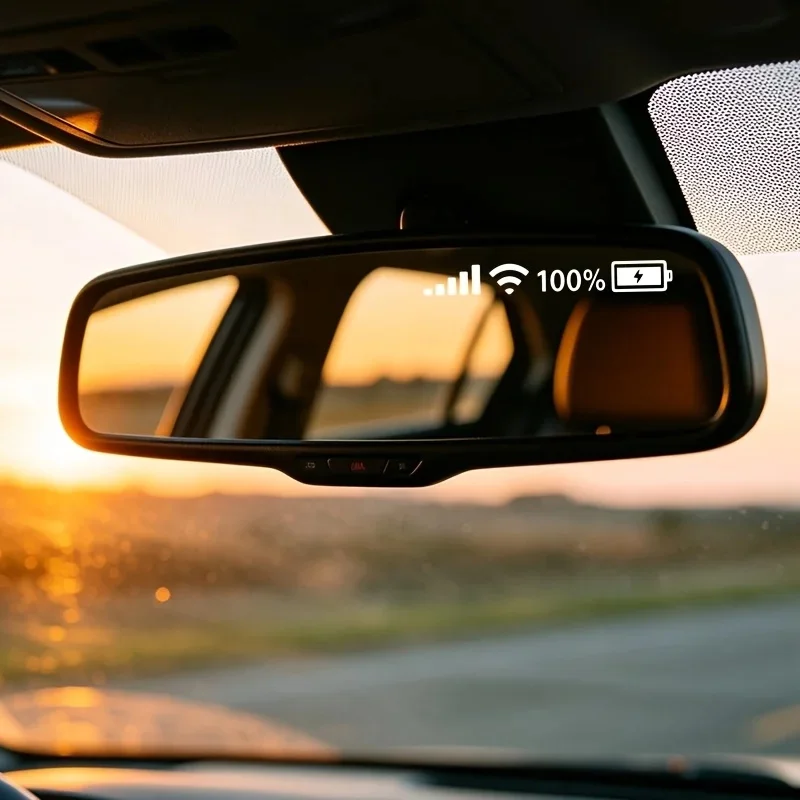 Funny Signal Wifi Battery Pattern Car Sticker Fashion Rear View Mirror Decal Universal Car Interior Styling Decor