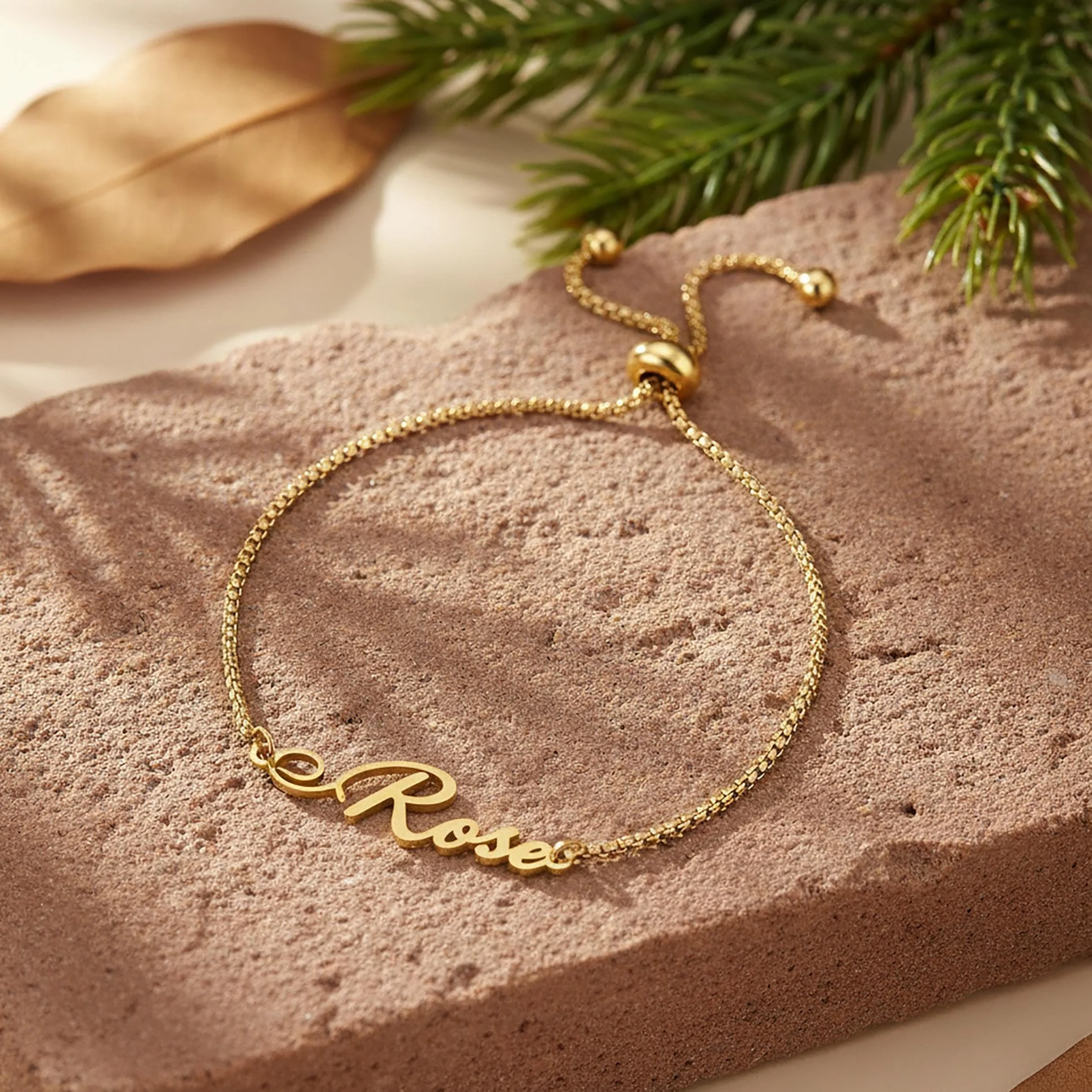 Custom Name Bracelets Personalized  Stainless Steel Customized Name Jewelry Box Chain Valentine's Day Gifts for Couple