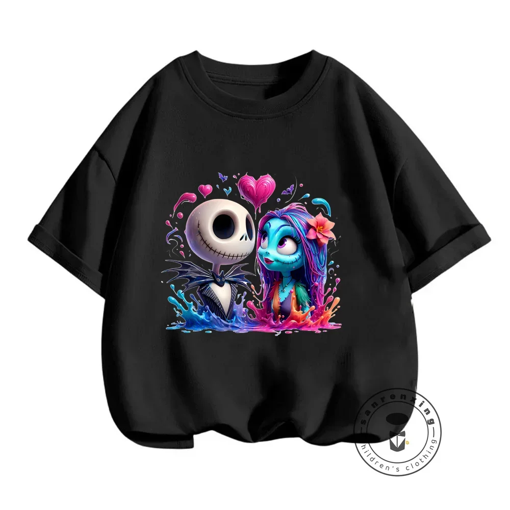 Vivace estate The Nightmare Before Christmas Q-Version Cartoon Tees for Kids Boys Girls rinfrescante o-collo Hip-Hop Style Garments