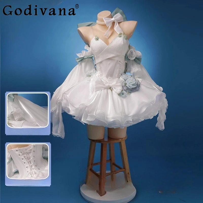 

Women's Lolita Magician Lynette Set Game Genshin Impact Angel's Cosplay Dress Suits Female Courtyard White Ballet Cute Dress