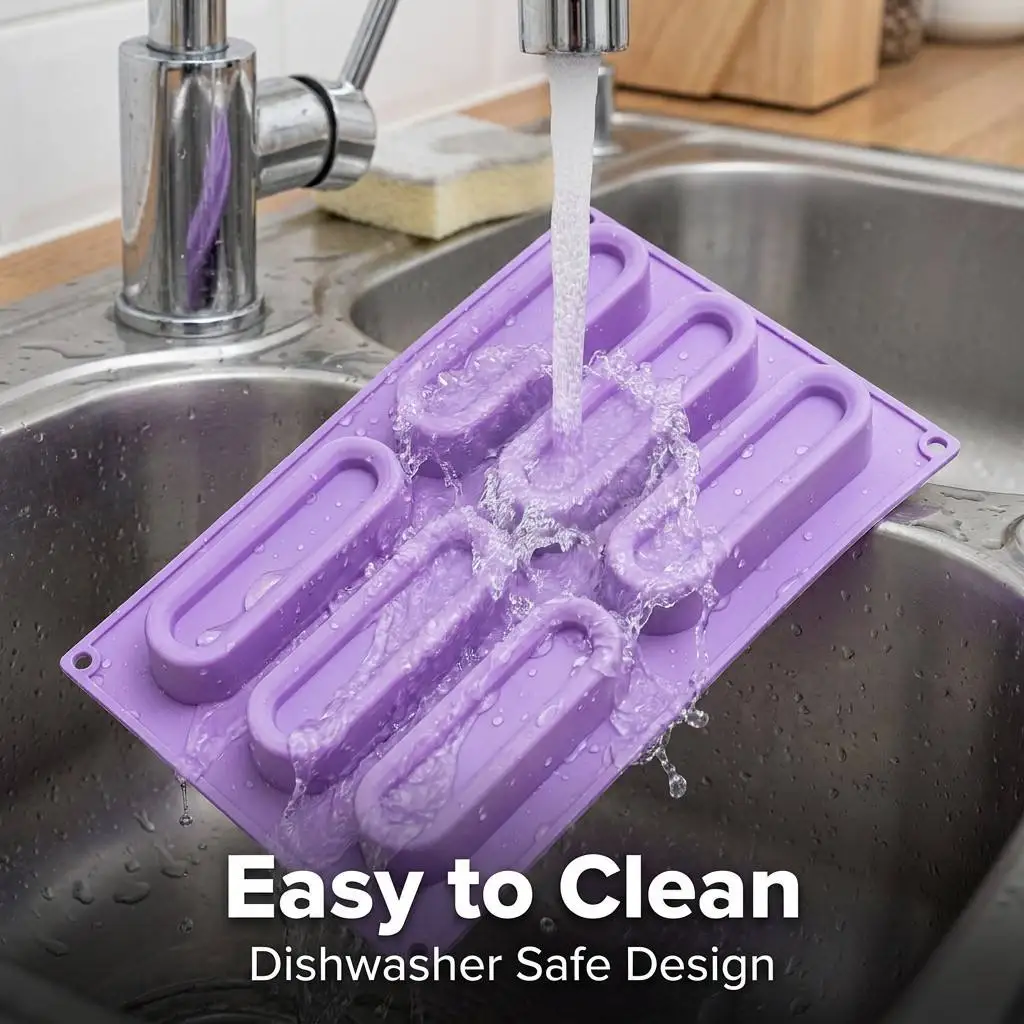 6-Cavity Oval Frame Silicone Mold for Mousse Cake Decorating DIY Rectangular Border Baking Tools Kitchen Accessories Cake Pans