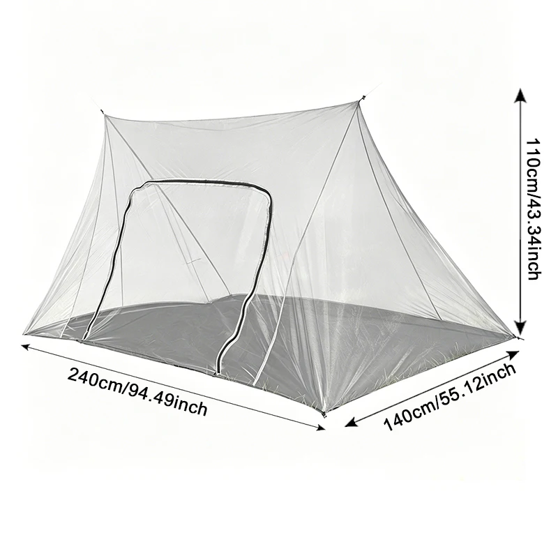 2Person Ultralight Mosquito Net with protable Bag,Sided Zipper Ultralight No-See-Um Breathable Mesh Screen Waterproof Floor Tent