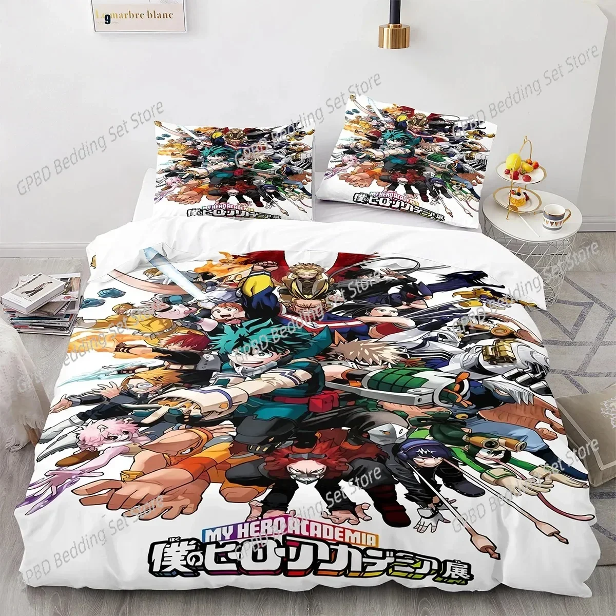 Anime My Hero Academia Comfortable Duvet Quilt Cover Pillowcase Bedding Set Children Bedroom Decoration Home Textile