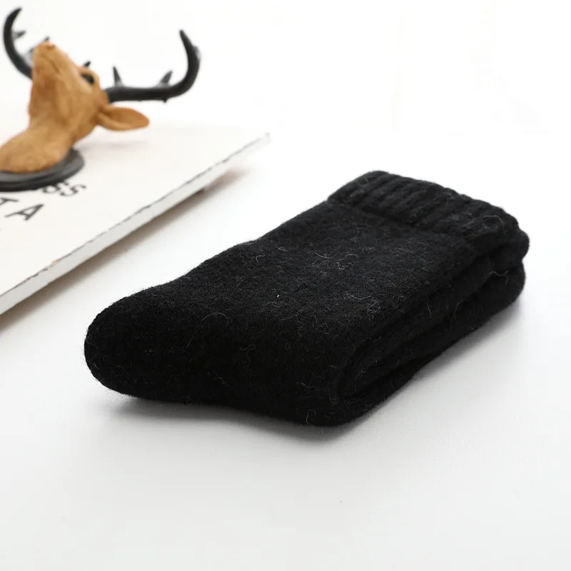 1 Pair New Winter Super Thicker Men Socks Solid Merino Wool Rabbit Socks Against Cold Snow Russia Warm Funny Happy Male Socks