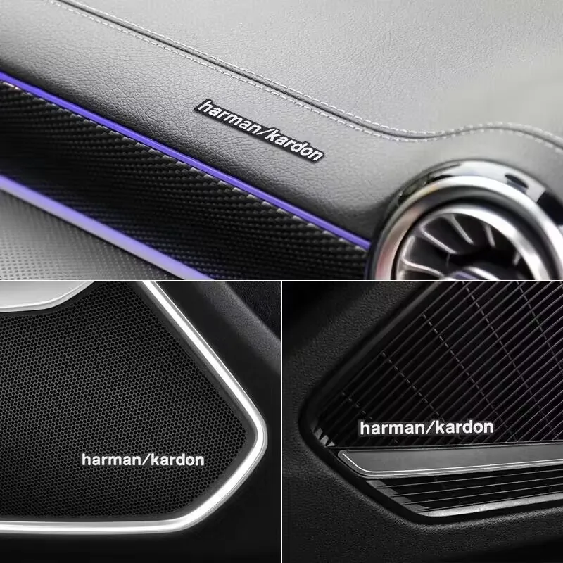 10pcs 20pcs 50pcs 100pcs harman/kardon Hi-Fi Car Speaker Audio 3D Aluminum Emblem Stereo Styling Interior Decoration Accessories