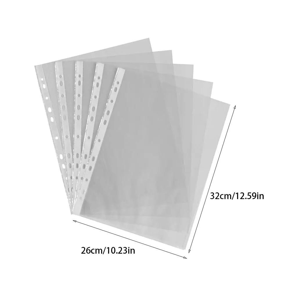 100pack/lot Wide Application A4 Transparent Folders For Front Desk Large Capacity Leaf File Folders