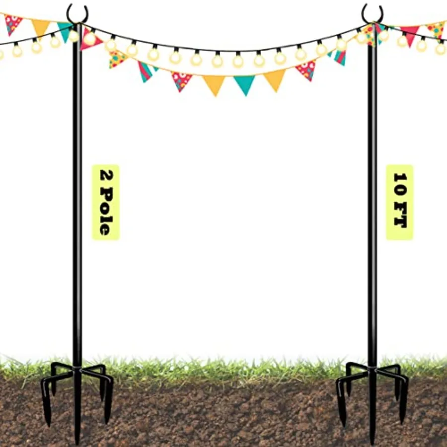 

Уличная гирлянда 0Feet с 5-контактным основанием для сада, двора, патио, матовый черный, 2 шт.