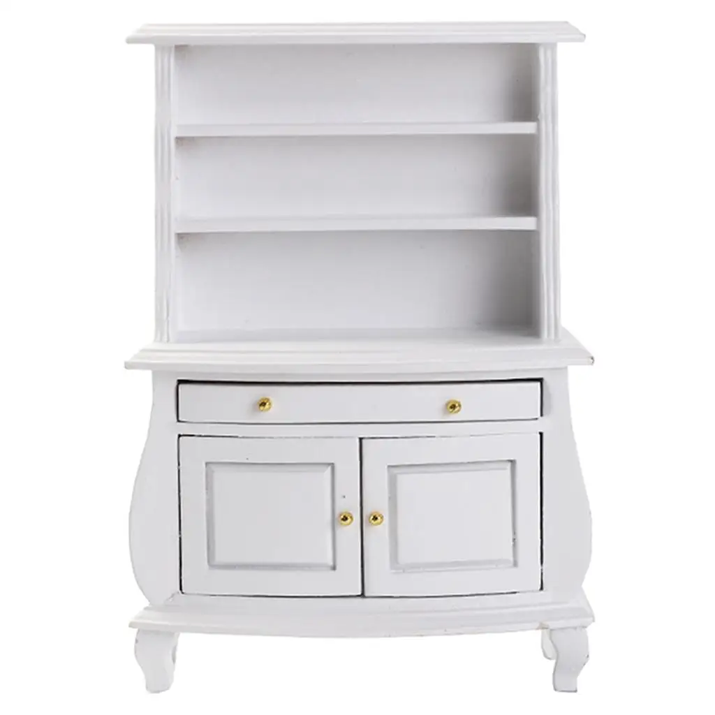 1/12 Dollhouse Miniature Furniture Multifunctional Wooden Bookshelf Bookcase