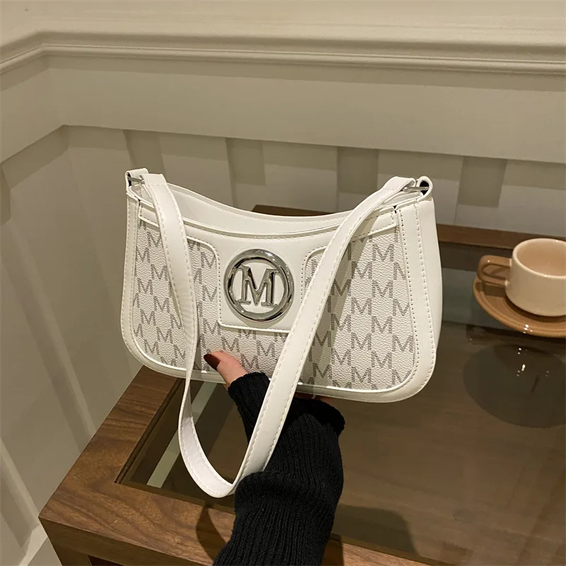 

​2025 French Style Letter Print Hobo Bag - Boho Underarm Shoulder Purse, Designer-Inspired Raffia Crossbody for Women​