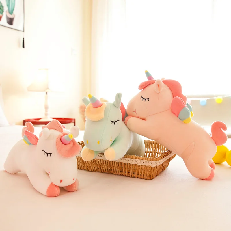 Anime Cute unicorn Rainbow Horse plush toy.throw pillow.Soft but not easily deformed.Girl gift.holiday gift.Christmas gift