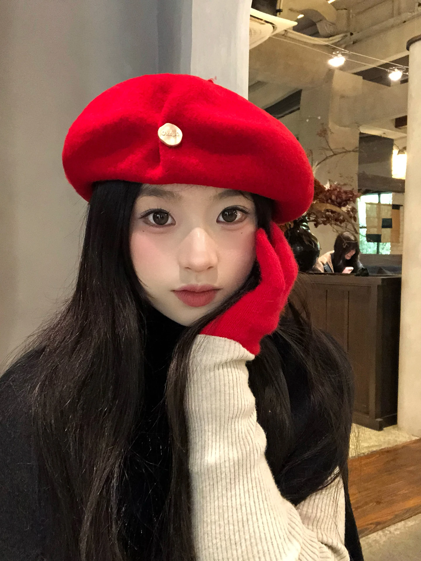 High Quality Wool Beret Hat Women's Autumn Winter Fashion Small Bud Face Slimming Capsule Style Non-Adjustable Foldable Hat