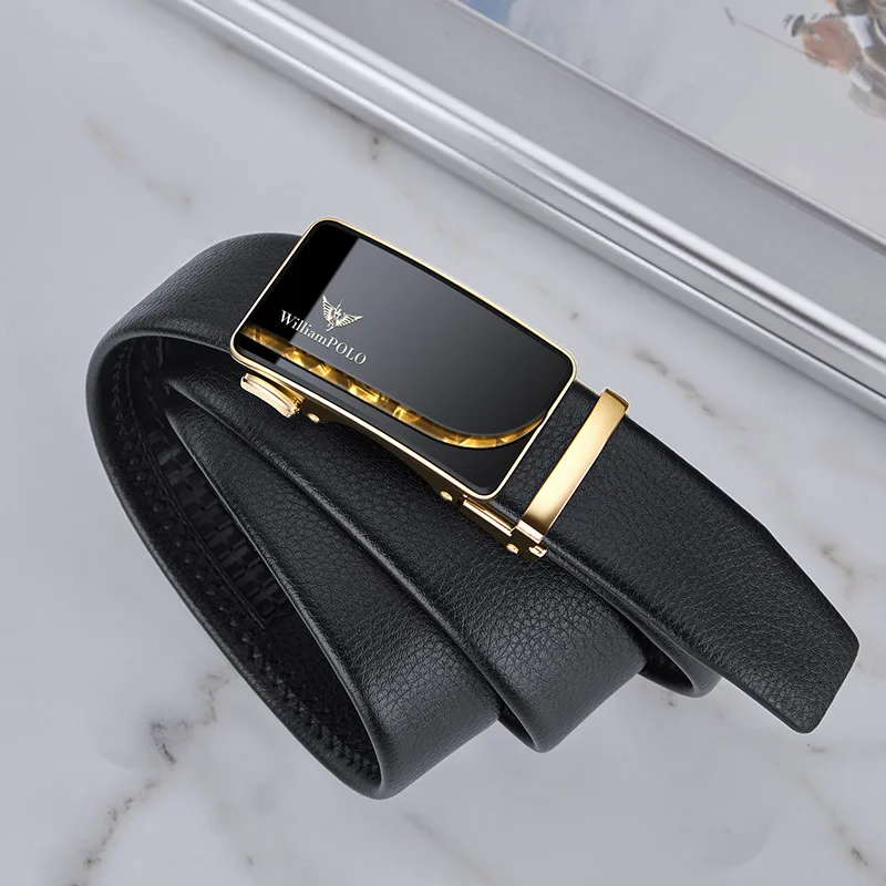 Fashionable and versatile men's belt, leather automatic buckle belt, personalized and high-end belt