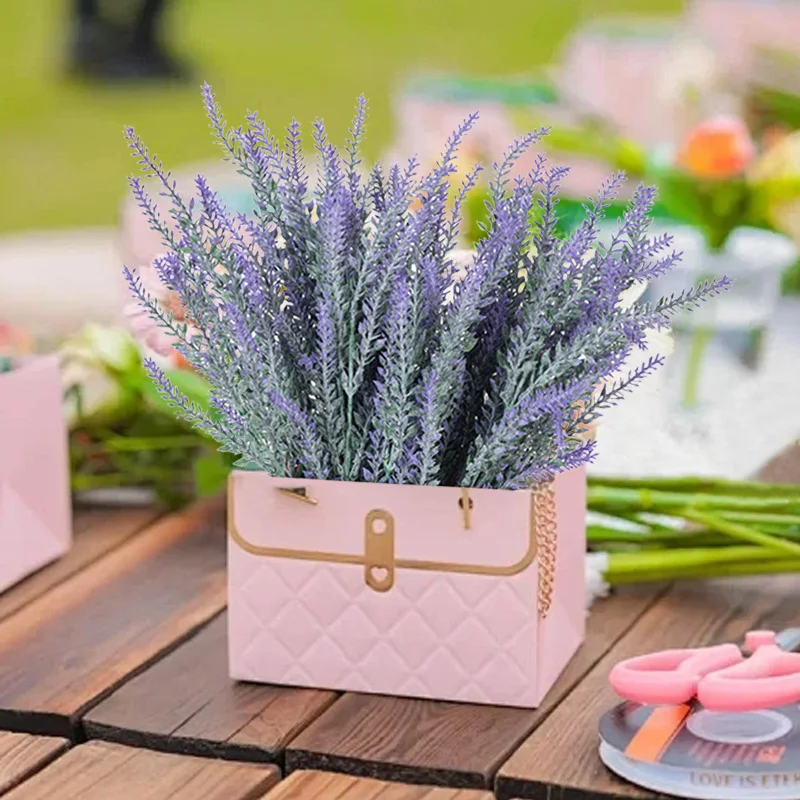 5/10 قطعة نباتات الزهور الاصطناعية الخزامى عيد الميلاد مهرجان الزفاف باقات الزفاف المنزل في الهواء الطلق الأشعة فوق البنفسجية حماية هدية الديكور