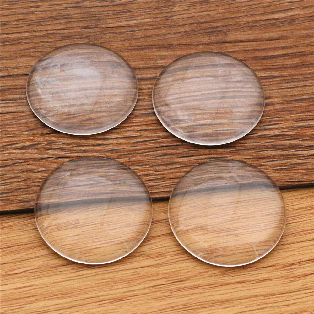 6mm 8mm 10mm 12mm 14mm 16mm 18mm 20mm 25mm 30mm 35mm Round Flat Back Clear Glass Cabochon, High Quality,Wholesale Promotion