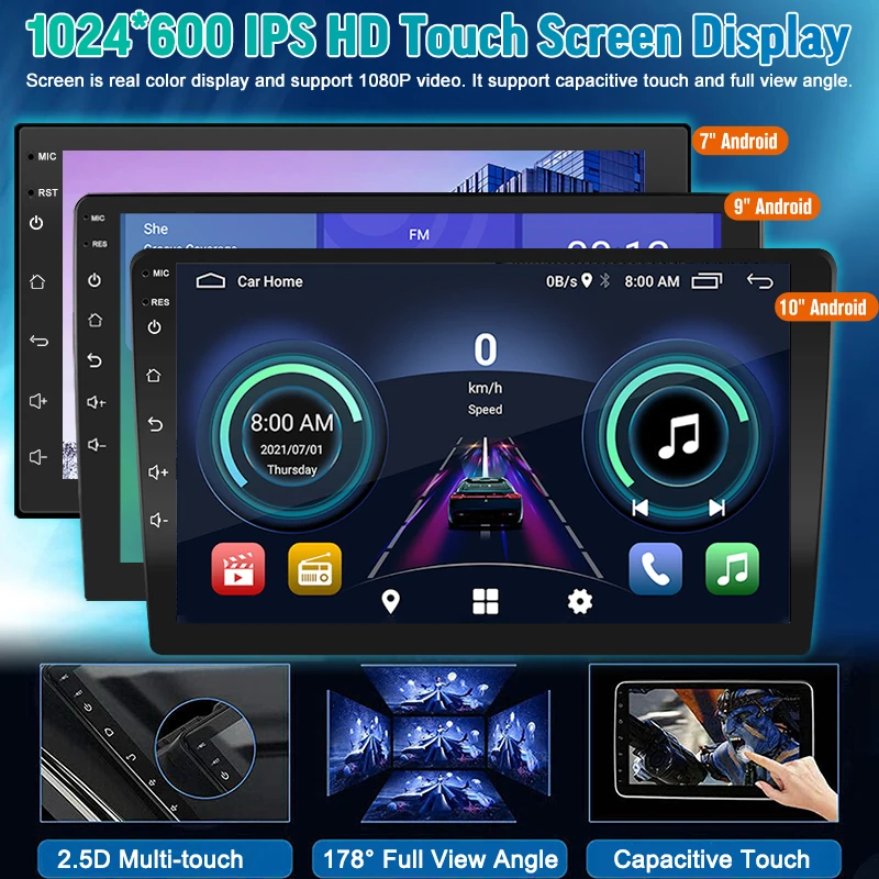 

Universal 7"/9"/10" 2 Din Car Radio Autoradio 2+32G Android 11 WIFI GPS Navi Bluetooth Car Stereo Audio Multimedia Video Player