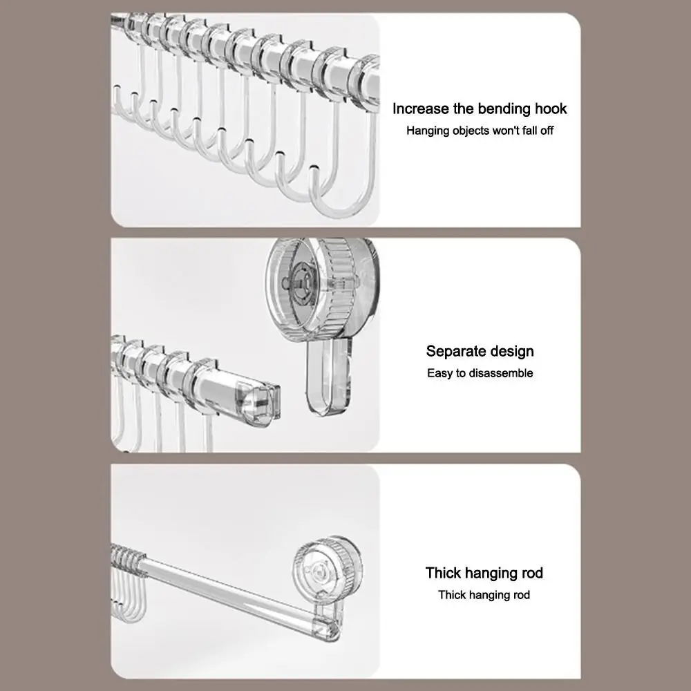 

Держатель для полотенец на присоске из пластикового материала с крючками Съемная вешалка для полотенец для душа Настенный функциональный держатель для полотенец для рук
