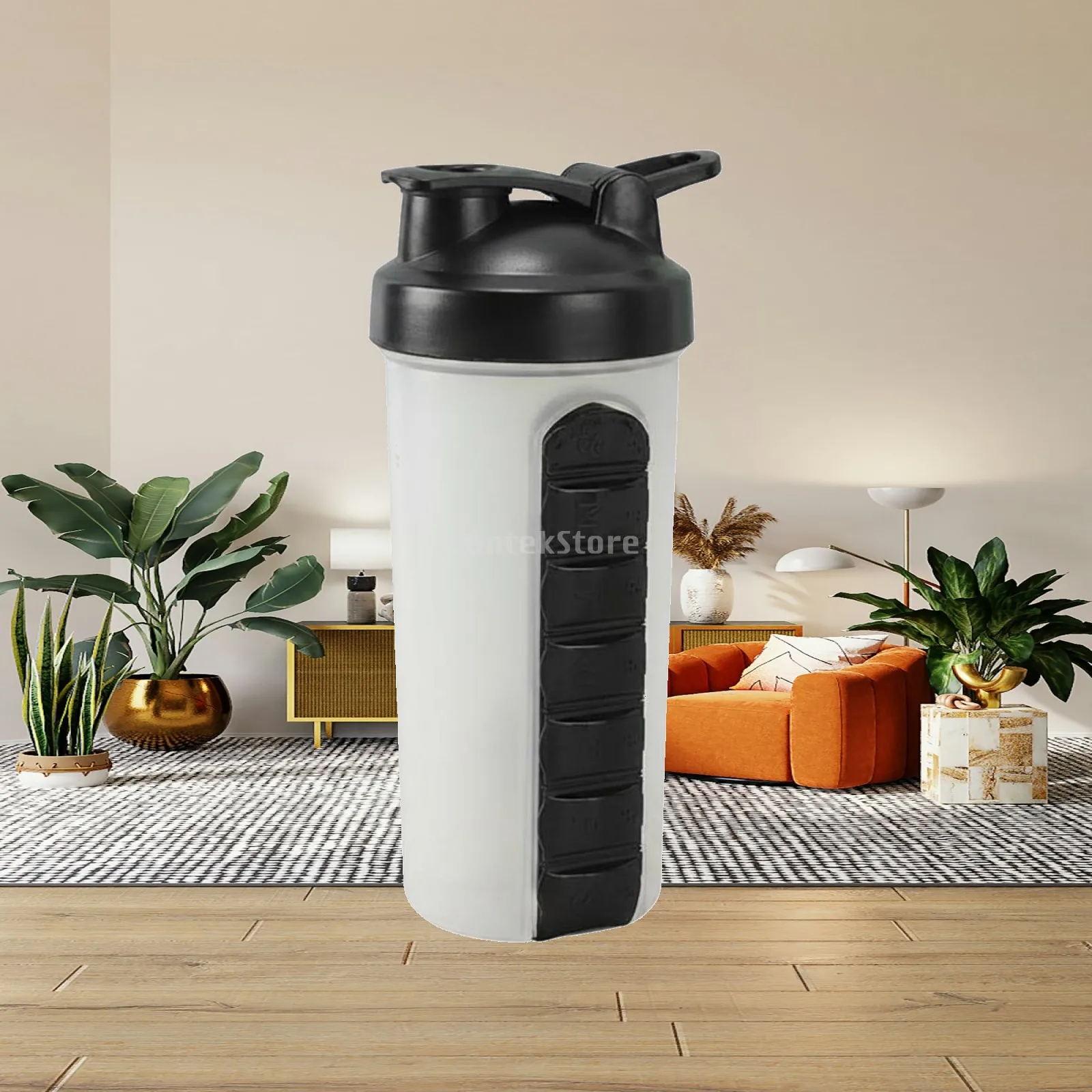 600ml Protein Mixing Bottle with Mixing Ball for Shakes Portable Sports Container for Gym Workout Use