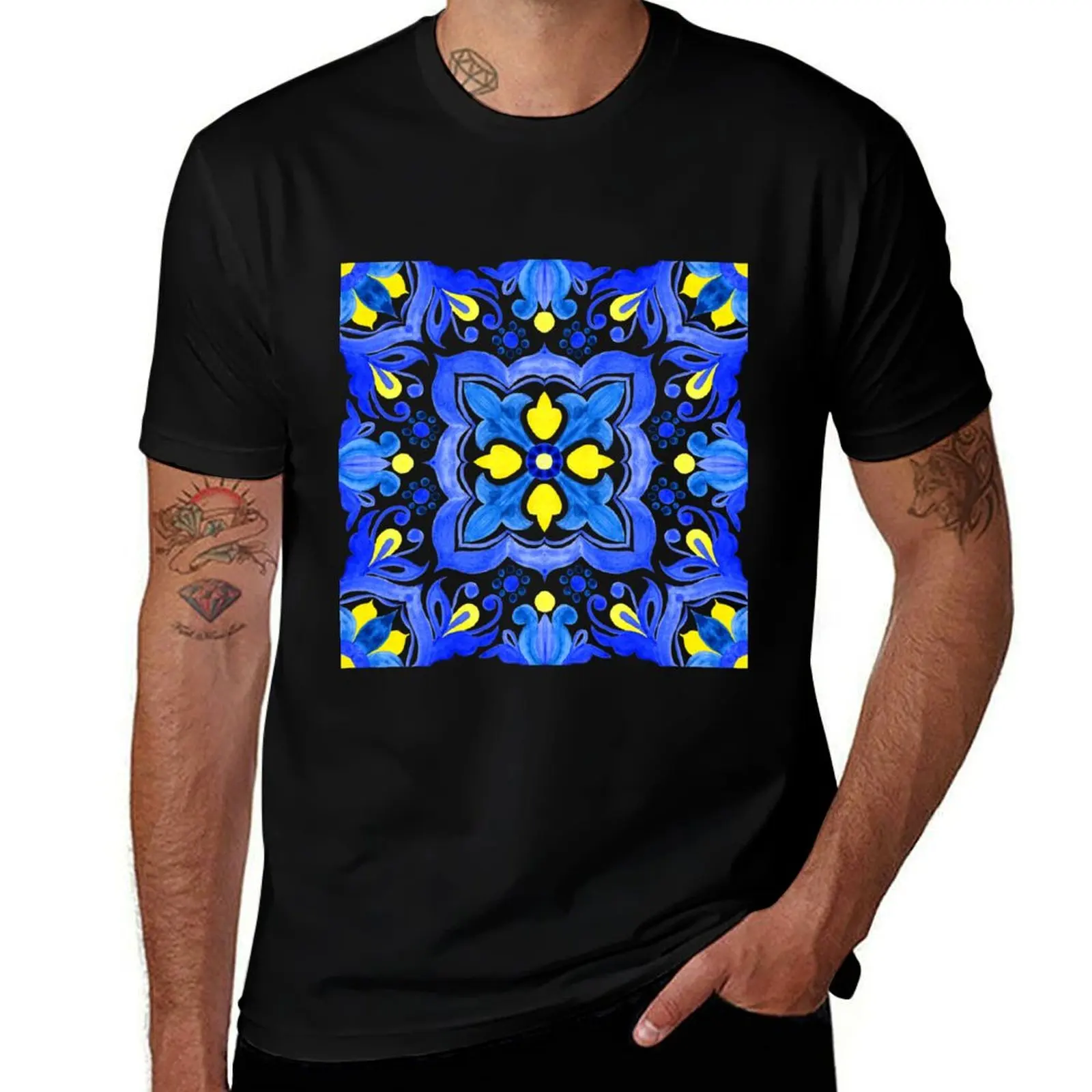 

Portuguese azulejo tiles. Gorgeous patterns. T-Shirt cotton t shirts high quality mens graphic t shirts T-Shirt