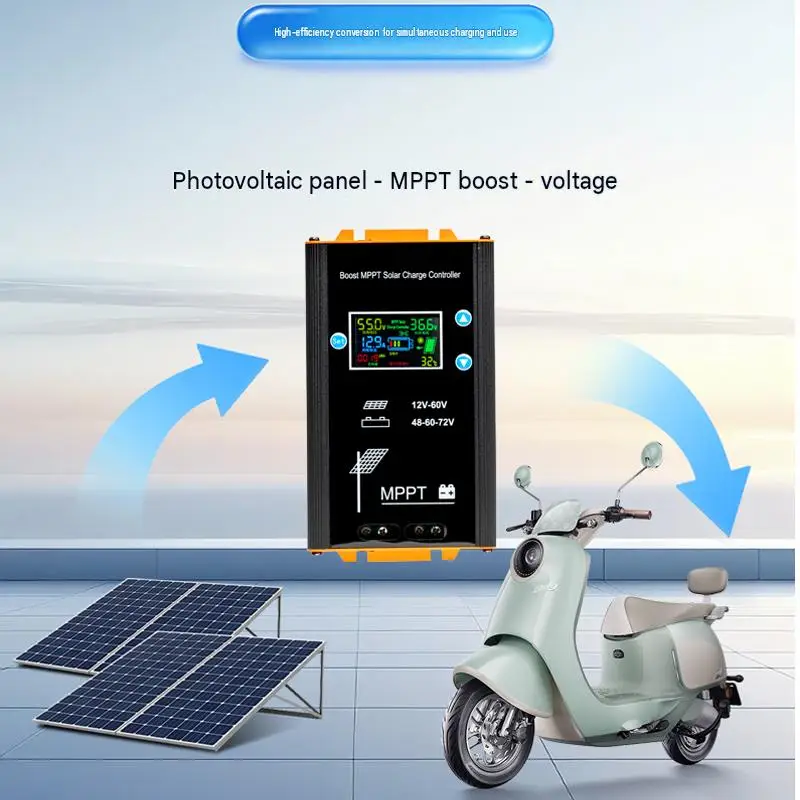 Fonsoul 1200W 30A MPPT Boost Solar Charge Controller PV Input Voltage 12-60V for 48V 60V 72V Electric Vehicle Charging