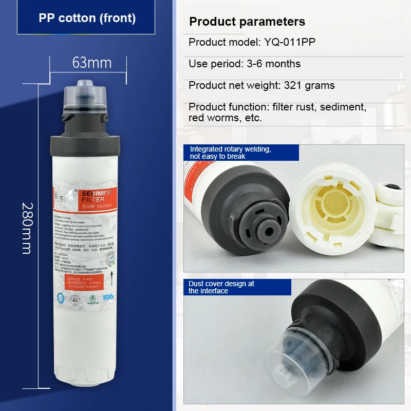 Sooel-Reemplazo de filtro de agua Roating PP UDF CTO, sistema de ósmosis inversa para tratamiento purificador de agua, eliminación, filtro de repuesto