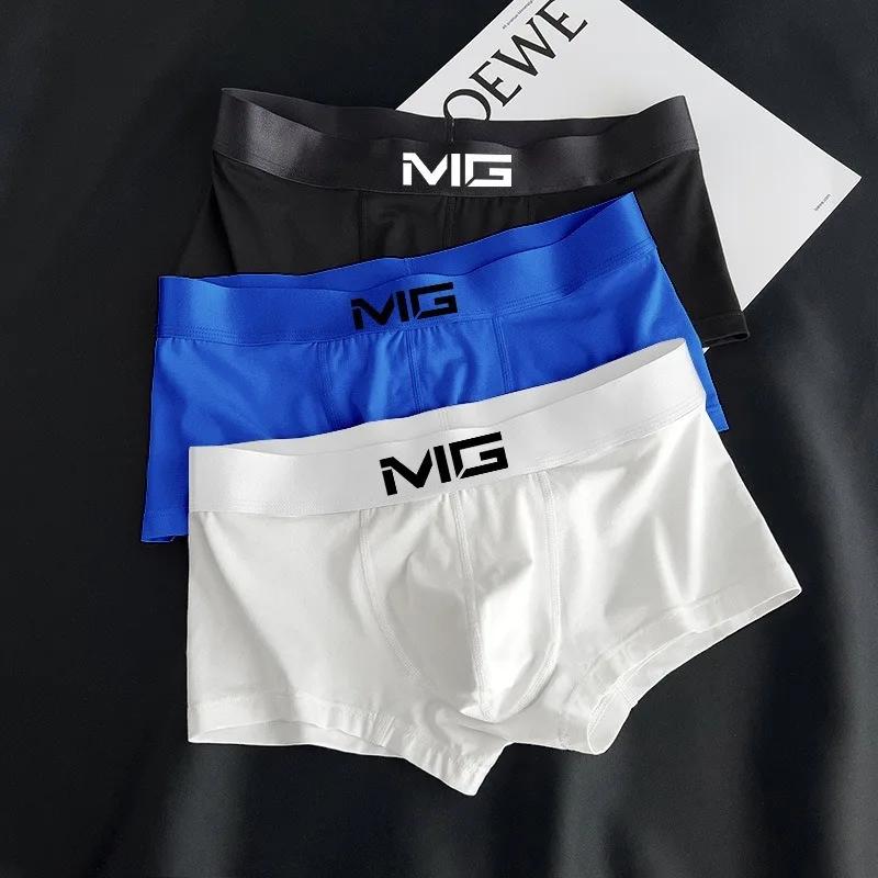 

Solid Cotton Mens Underware Breathable Sport Flat Boxer Man Qucik-Dry Summer Panties Comfy Lingerie Soft Convex Pouch Underpants