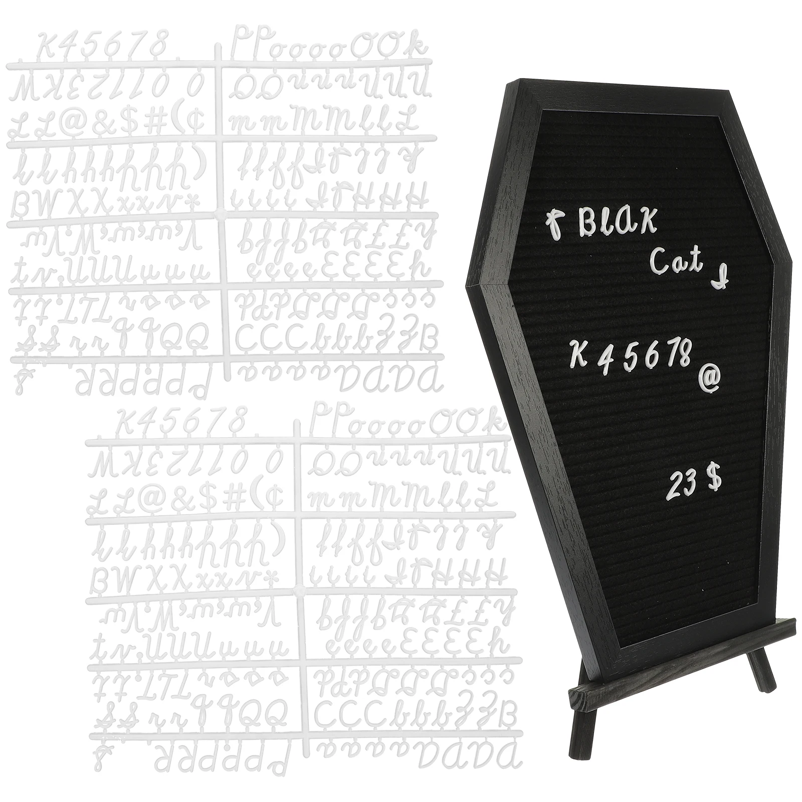 

1 set Creative Coffin Shape Message Halloween Letter DIY Memo Foldable Standing Sign Board Decorative Household Easy for Party