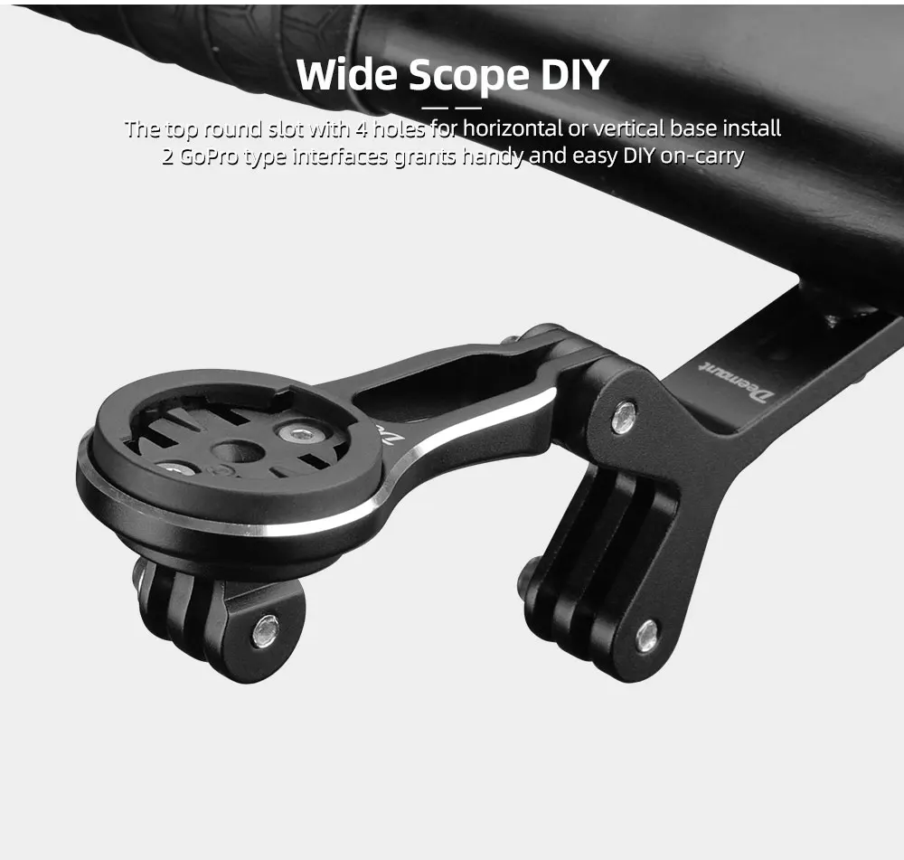 Integrierter Fahrrad-Lenker-Tachometerhalter mit 3 Basishaltern, passend für Garmin Wahoo Bryton, Doppeladapter für die Installation von Licht und Kamera – Detail 5