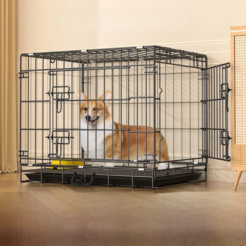

Indoor Dog Cage Small Breed Extra Thick Side Door Toilet Compatible Teddy Corgi Stackable No Installation Pet Cage