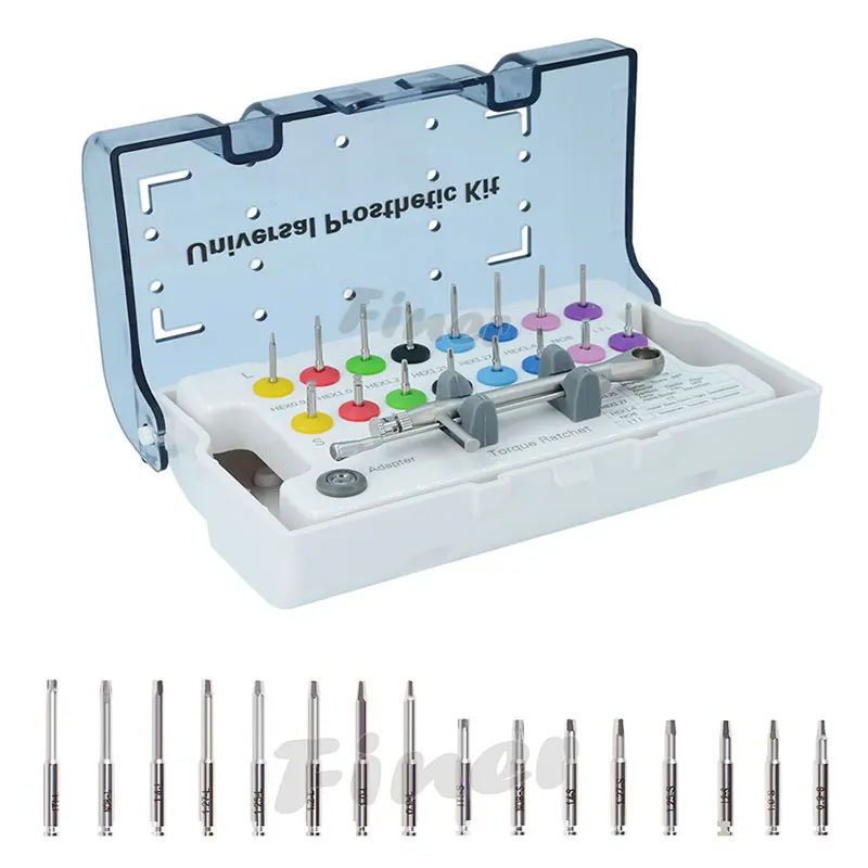 Dental Torque Wrench Set Universal Implant Torque Wrench Screwdrivers Ratchet Prosthetic Kit 10-70NCM Dental Implant Screwdriver