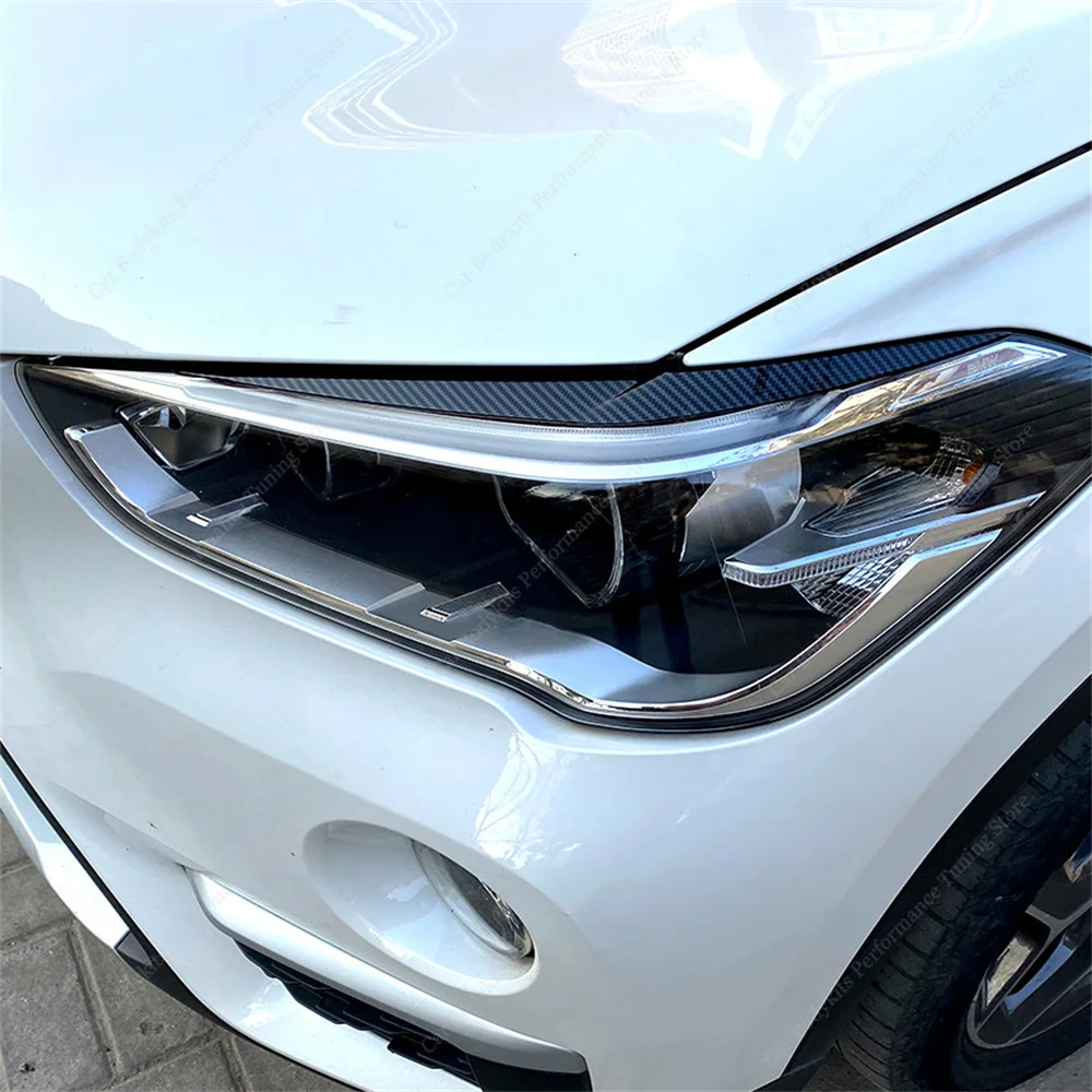 2 قطعة ABS لمعان المصباح الشر الحاجبين الجفون لسيارات BMW F48 X1 20i 20d 18i 18d 25i 25d x-Drive SUV 2015-2022 ملصقات ثلاثية الأبعاد ضبط #1
