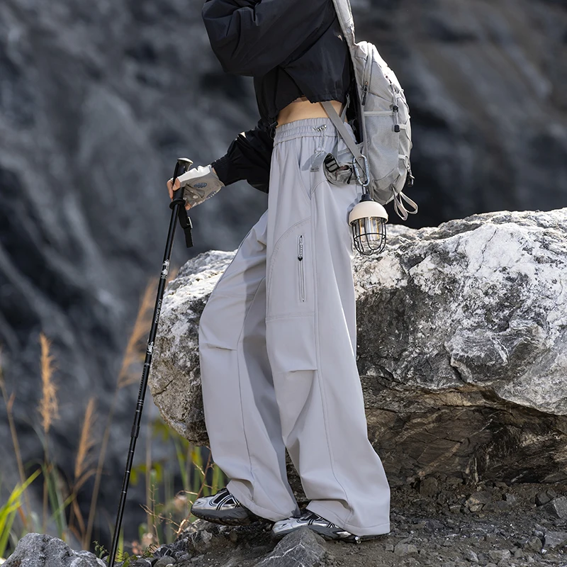 Men Women Outdoor Mountaineering Hiking Lightweight Function Loose Casual Overalls Sport Cargo Pants Techwear Trousers