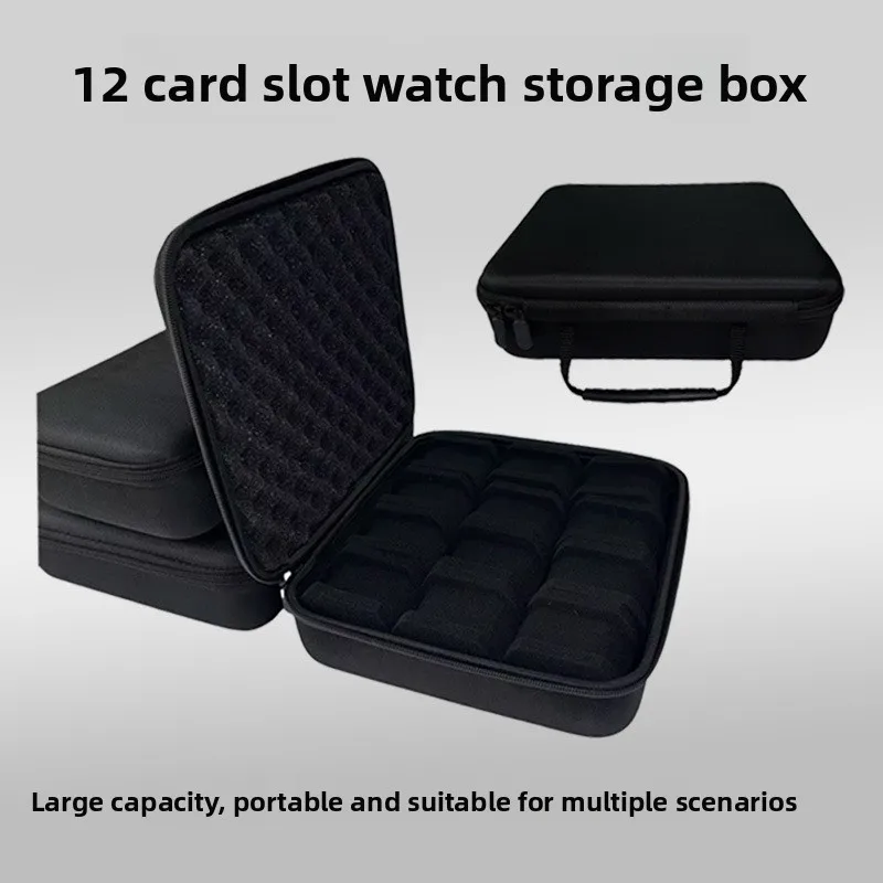 12‑Slot Hard EVA Watch Travel Case Portable Handheld Wristwatch Storage Organizer Box for Watch Collection Protection