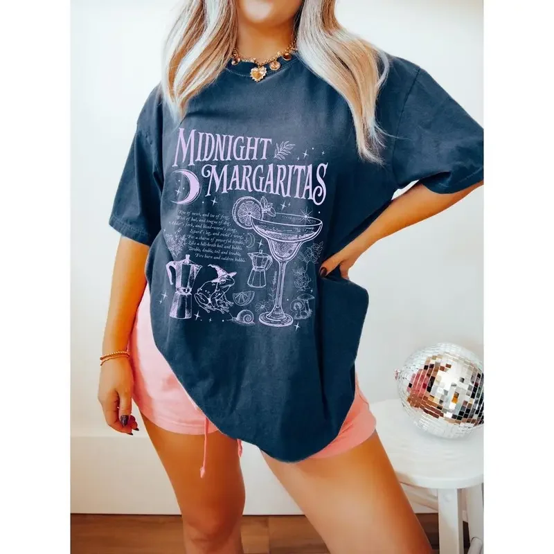 Midnight Margaritas Comfort Colors Shirt, Salt Rosemary Lavender Love Tee, Witchy Cocktail Graphic Shirt, Cozy Autumn Witch T-Shirt, Magical Halloween Apparel