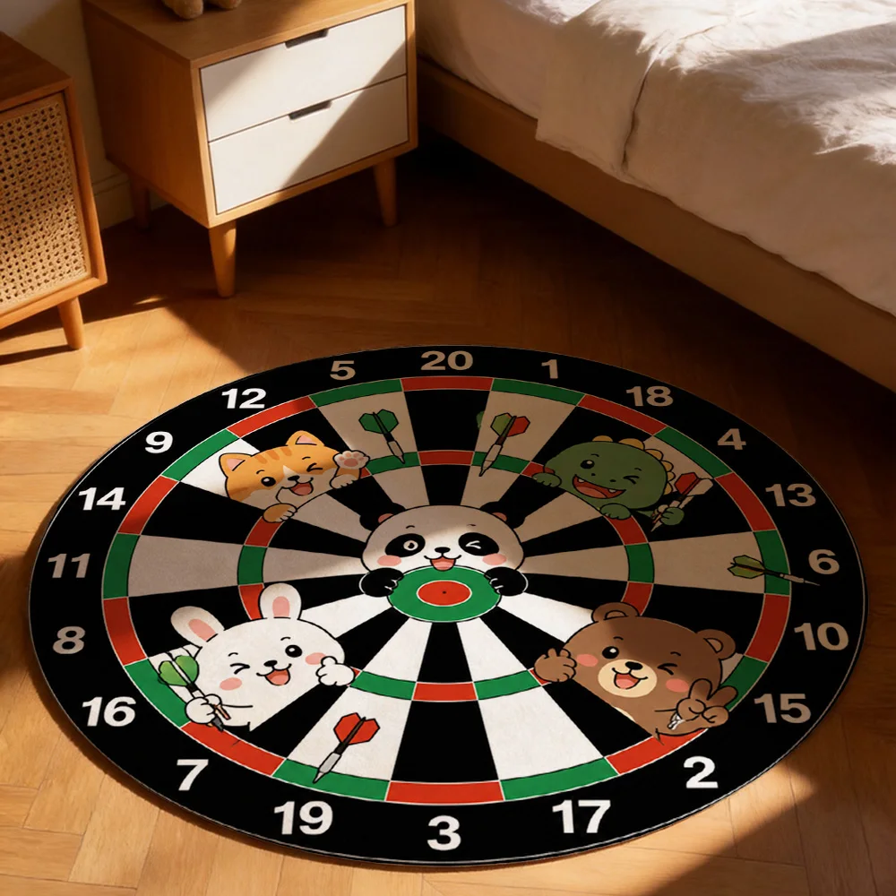 Cute Cartoon Animal Target Game Floor Mat for Kids Playroom Nursery Decor Learning Activity Mat