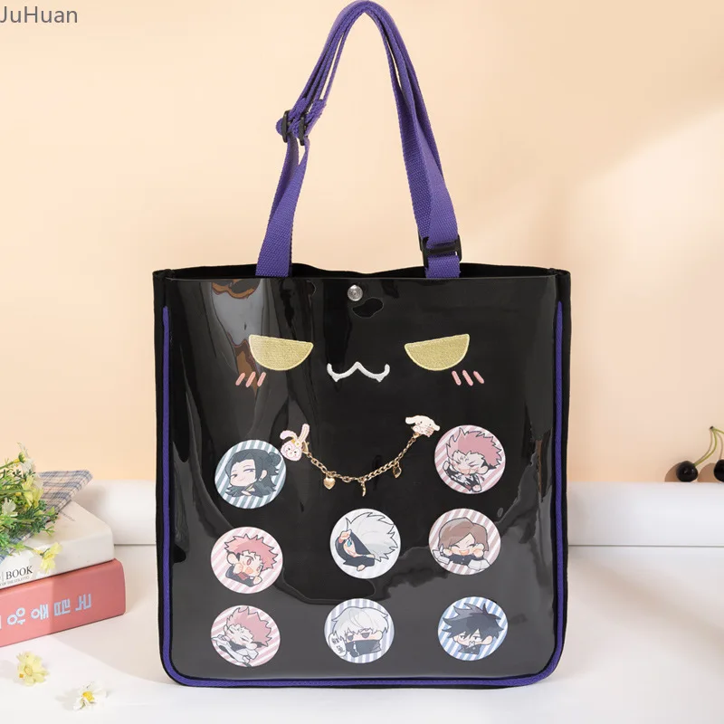 

Japanese Two-dimensional Comic Show New Bar Bag Lta Bags Girl Transparent Bags Contrasting Color Canvas Large-capacity Women